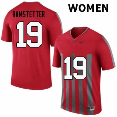 NCAA Ohio State Buckeyes Women's #19 Joe Ramstetter Throwback Nike Football College Jersey LAO0845WK